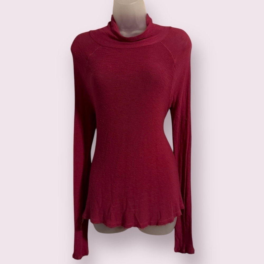 Free People Intimately Cowl Neck Tunic Top Long Sleeve Stretch Layering Size M